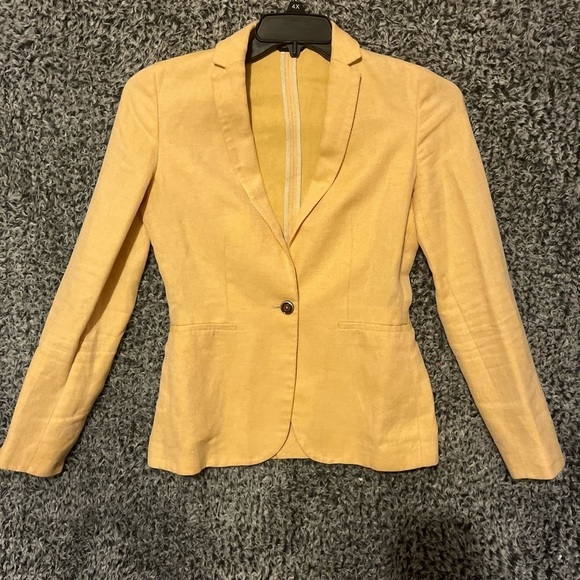 Jackets & Blazers - Massimo Dutti One Button Blazer Jacket Womens Yellow Size US 4